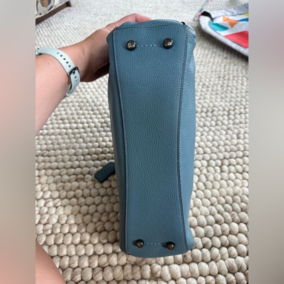 Coach Clarkson Hobo Blue Leather Women's Purse - Picture 5 of 11